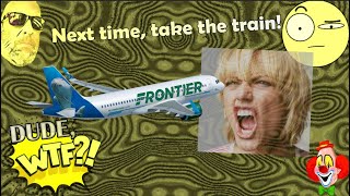 Airport Karen throws computer screens at Frontier ticket agents  Dude WTF [upl. by Einatsed]