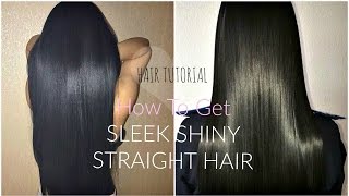 HOW TO GET STRAIGHT SLEEK HAIR  Perfectly FRIZZFREE Tutorial   Best Way To Straighten Curly Hair [upl. by Corny]