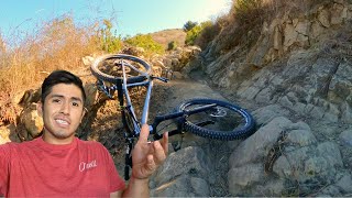 Crashing TWICE On The Same Section  Hardtail MTB  Commencal Meta HTAM  Santiago Oaks [upl. by Stormie945]