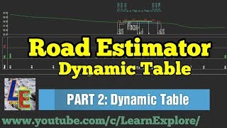 Road Estimator Tutorial Basic amp Advanced  How to create Dynamic Table [upl. by Anital]