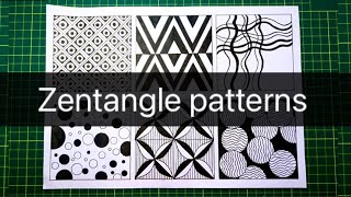 6 Easy Zentangle patterns for beginners Step by step tutorial Zendoodlepatternsabstractdrawings [upl. by Annel464]