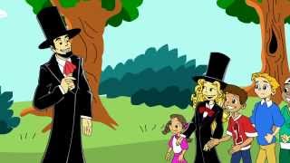 Abe Lincoln For Kids He Saves American Dream Adorable Cartoon [upl. by Thorsten]