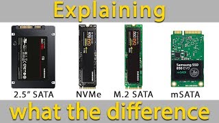 Explaining the Difference Between SSD NVMe and M2 SATA and mSATA [upl. by Ldnek]