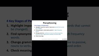 4 Key Stages of Paraphrasing [upl. by Marden]