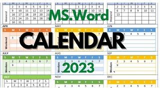 ✅ How to Make CALENDAR in Microsoft Word 🔥create CALENDAR by learning Center in Hindi [upl. by Marta]