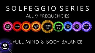 Deep Sleep  All 9 Solfeggio Frequencies  Black Screen  Binaural Beats [upl. by Eniarda866]