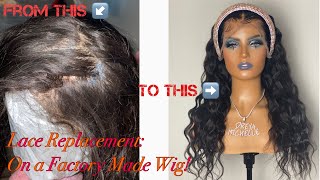 Frontal Lace Replacement on a FACTORY MADE wig [upl. by Ahgiela216]