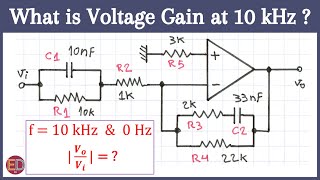 Op Amp RC Filter Transfer Function of Op Amp Circuit OpAmp Active Filter Solved Problem [upl. by Dnaleel]