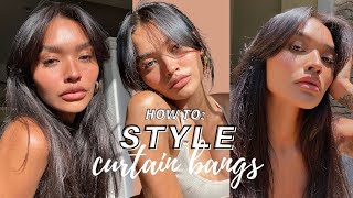 HOW I STYLE MY CURTAIN BANGS  NICOLE ELISE [upl. by Silrak]