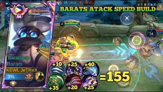 NEW META BARATS CORE  ATACK SPEED ABUSE  BEST ATACK SPEED BUILD FOR BARATS  MLBB🦖 [upl. by Marcello]