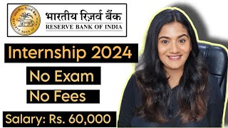 RBI Summer INTERNSHIP 2024 🔥  Reserve Bank of India Vacancies for Fresher Graduates amp Post Graduate [upl. by Emma]