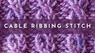 How to Knit the Cable Ribbing Stitch  Knitting Stitch Pattern  English Style [upl. by Pelagi]