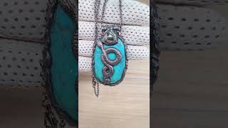 MEXICAN TURQUOISE with Rattlesnake Ornament symbolizes power protection wisdom and survival [upl. by Tore335]