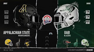 EA SPORTS College Football 25 Frisco Bowl UAB vs 15 App State Offensive Coordinator Year 1 [upl. by Fifi]