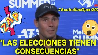 NADAL HABLA DEL TEMA DJOKOVIC LO RESPETA LO SIENTE POR ÉL PERO DICE QUE TODO ESTO PUDO EVITARSE [upl. by Nylaf408]