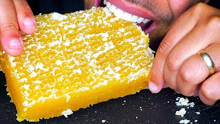 ASMR EATING HONEY BENEFITS EVERYDAY STICKY HONEYCOMB BIG BITES RAW STICKY MUKBANG SOUNDS [upl. by Pevzner890]