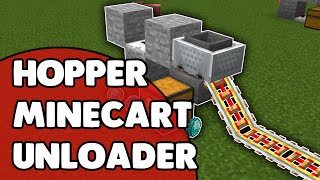 WORKING 116 HOPPER MINECART UNLOADING STATION  How To Build A Minecart Unloader In Minecarft [upl. by Karsten]