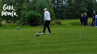 Enville Golf Club Girls British Open Winner Lily May Humphreys on the 1st Tee [upl. by Ryun521]