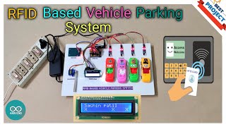 29 RFID Based Smart Parking System  Tags  Tol Gate  Multiple Parking  16x2 LCD  Arduino [upl. by Enerehs]