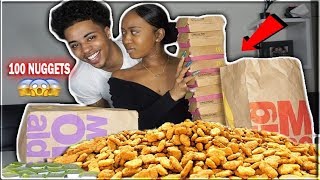 EATING 100 CHICKEN NUGGETS IN 10 MINUTES CHALLENGE [upl. by Garfinkel722]