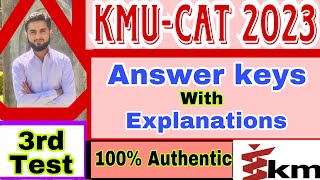 KMUCAT 2023 3rd test keys with explanation 100 correct options each and every mcqs solved [upl. by Enyahc]