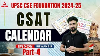 Calendar Part4  Reasoning For CSAT  UPSC CSAT Reasoning Classes 2024 BY Rizwan Sir [upl. by Nawuq]