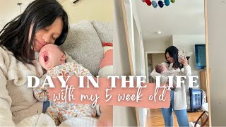 DAY IN MY LIFE  with my 5 week old amp two under two [upl. by Ordnagela496]