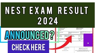 NEST Exam Result 2024  How To Check Nest Exam Result 2024 [upl. by Herates]