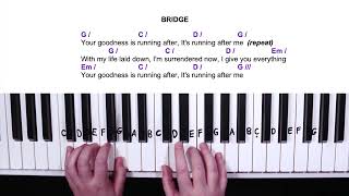 Goodness of God 4 Chords PlayAlong  Easy Piano Tutorial in G  Part 2 piano pianotutorial [upl. by Ayikur]