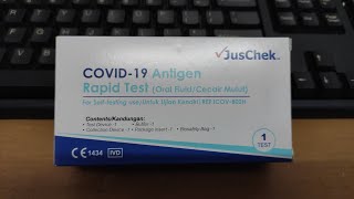 Buat Ujian Covid19 Dengan Antigen Rapid Test JusChek [upl. by Enitsyrk25]