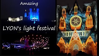 Lyon Fête des Lumières  Lyons Light Festival [upl. by Beckie]