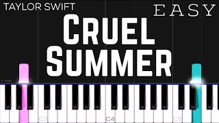 Taylor Swift  Cruel Summer  EASY Piano Tutorial [upl. by Cly]