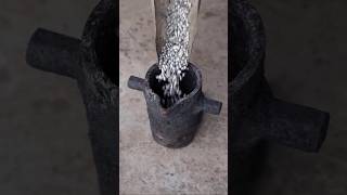 Melting copper wire into axe metalcasting handmade bushcraft copperingotcasting survival [upl. by Orravan887]