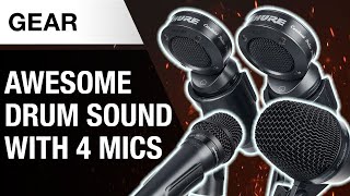 Recording Drums with Only 4 Mics  Shure PGA Studio Kit 4  Thomann [upl. by Anilatac]