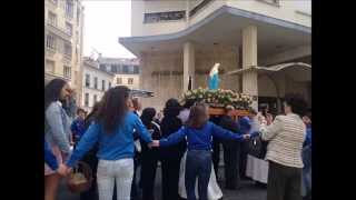 Procession mariale paroisse Notre Dame du Liban cathédrale maronite rue dUlm à Paris [upl. by Imojean902]