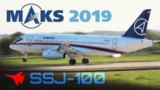 SUKHOI SUPERJET SSJ100 ✈️ MAKS 2019 [upl. by Akimed]