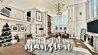 Bloxburg No Advanced Placing Christmas Family Mansion 333k  No Large Plot  Winter House Build [upl. by Lindholm]