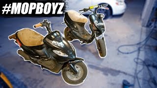 50cc CHINESE STUNT SCOOTER WHEELIE SCRAPE BARS [upl. by Eannej]