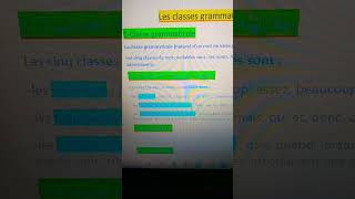 Fiche revision français brevet 2024 Les classes grammaticales naturesbrevet share college [upl. by Obara]