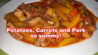 Gawin mo ito sa carrots patatas at karneng baboy ang sarap nya  Potatoes carrots and pork recipe [upl. by Cowie994]