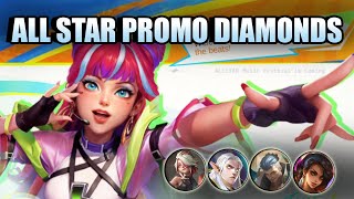 ALL STAR EVENTS AND PROMO DIAMONDS 2024  FREE SKINS AND TEAM UP TASKS [upl. by Asilrahc630]