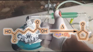 Synthesising Cyclopentanone through Catalytic Decarboxylation or whatever the correct words are [upl. by Alur]