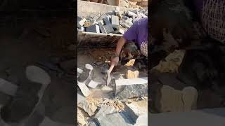 Square stone cutting process Good tools and machinery can increase work efficiency [upl. by Ahseel]