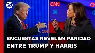 ELECCIONES EN EEUU  Nuevas encuestas revelan paridad entre Donald Trump y Kamala Harris [upl. by Nitsur]