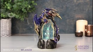 Blue Glowing Dragon Cave Backflow Incense Cone Burner  Something Different Wholesale [upl. by Hugo37]