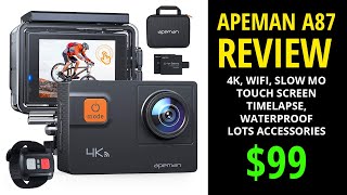 APEMAN 4K 60FPS Action Camera A87 Review Footage Demo [upl. by Aleahpar]