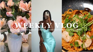 WEEKLY VLOG  Uche Natori Base Routine Birthday Dinner Bachelorette Party GRWM amp more [upl. by Eahc]