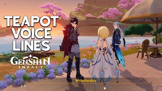 Wriothesley Teapot Voice Lines  Dialogues  Genshin Impact [upl. by Airdnat]