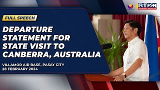 Departure Statement for State Visit to Canberra Australia [upl. by Eleanore]