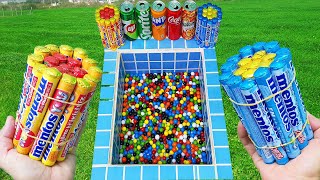 Experiment Pepsi Cola of Fanta  Popular Sodas  Colorful Sugars Coca Cola And Mentos İn The Pool [upl. by Sunny]